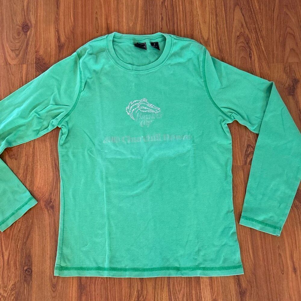 Breeders' Cup rhinestone horse Y2K vintage 2010 long sleeve top m Churchill down